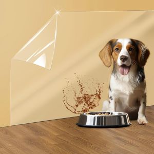 Film Protection Murale Electrostatic,Transparent Papier Non Adhesif Film Protection Murale,Film Plastique Protection Statique Amovible,Protection Mur Cuisine Meuble Murs 40cm x 400cm - Neuf