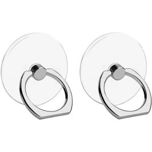MDY-2 Pièces Anneau Telephone Portable, 360° Rotation Clear Bague Téléphone Support Transparent Anneau Porte Portable Smartphone pour iPhone et Coque du Téléphone Portable (Rond) - Neuf