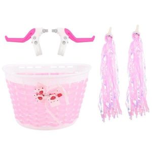 Ensemble De Banderoles Et Paniers Colorés Pour Vélo Pour Enfants ¿ Accessoires Décoratifs Amusants Pour Guidon De Vélo, Tricycle Et Trottinette ¿ Rose - Neuf