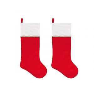 Lot de 2 bas de No&euml;l &iquest; D&eacute;corations suspendues pour sapin de No&euml;l, styles al&eacute;atoires - Neuf