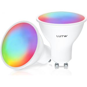 Tianyi-Ampoule Connect&eacute;e Gu10, 5w Equivalent De 40w Ampoule Gu10 Led Wifi, Rgbcw Gu10 Dimmable Couleur Alexa, Compatible Avec Alexa/Google Home, Ampoule Intelligente, 2 Pi&egrave;ces - Neuf