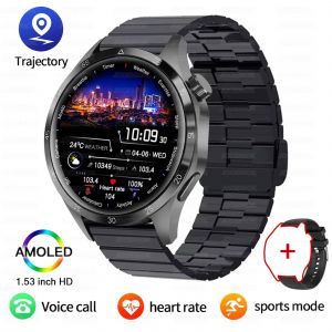 Nouveau Montre Intelligente Hommes 1.52 Pouces Hd Amoled Affichage Message Pousser Fr&eacute;quence Cardiaque Sport De Plein Air &Eacute;tanche Bluetooth Appel Pour Xiaomi.Black 68 Steel. - Neuf