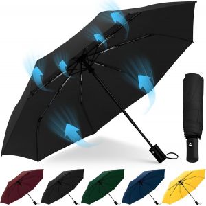 Kalanka-Parapluie Pliant R&eacute;sistant Vent Fort Automatique Solide Grande Taille Incassable Parapluie Anti Tempete Voyage Portable Compact Parapluie Pour Homme Et Femme - Neuf