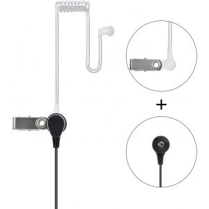 3,5 mm Oreillette Mono &agrave; Tube Acoustique Discret pour Talkie Walkie,&Eacute;couteur Compatible Motorola Kenwood Talkie Walkie et Micros,Livr&eacute;e avec 6 Embouts Auriculaires (Lot de 2).[W78] - Neuf