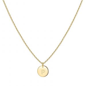 Collier Initial En Or Lettre Grav&eacute; Pendentif Collier Bijoux Cadeau De No&euml;l Maman - Neuf