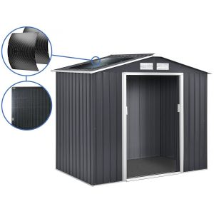 Abri De Jardin M&eacute;tal - "Vegas" - 4.07 M&sup2; Avec Panneaux Solaires - Neuf