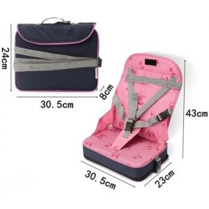 Portable Pliable Réhausseur Siège De Table Bébé Enfant Repas + 5-Point Harnais Sécurité Chaise Voyage Rose - Neuf
