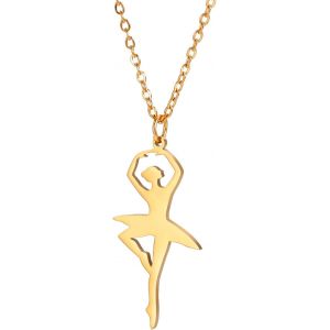 Kal-Collier À Breloques De Gymnastique Pour Femme En Acier Inoxydable Élégant Avec Pendentif En Forme De Gymnaste - Neuf
