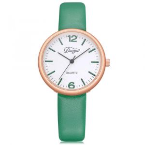 Duoya Femmes Mode Casual Cadran Rond Analogique Pu Montre-Bracelet Cadeau Robe Montre &Agrave; Quartz (Vert) - Neuf