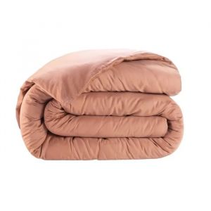 Housse De Couette En Satin De Coton 240 X 260 Cm Uni Rose - Neuf