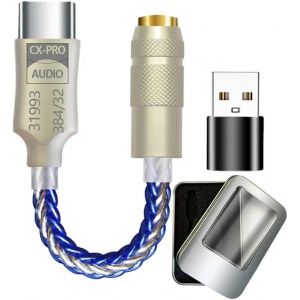 LORANKA-CX31993 HiFi Type C vers 3,5 mm Amplificateur D'&Eacute;couteur avec Adaptateur pour T&eacute;l&eacute;phone Portable IEM AMP, Adaptateur USB en M&eacute;tal A - Neuf