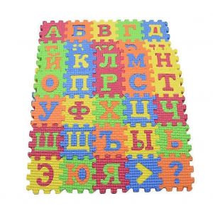 Tapis d'apprentissage pr&eacute;scolaire pour b&eacute;b&eacute;s et enfants, lot de 60 pi&egrave;ces, alphabet russe, jouet &eacute;ducatif, 2025 - Neuf