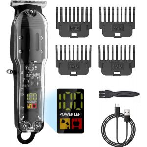 Tondeuse Cheveux Hommes,Tondeuse Barbe Homme Professionel,Rasoir Electriques Hommes &Eacute;cran Led,Sans Fil Tondeuse Precision Rechargeable Pour Les Enfant Et La Famille - Neuf