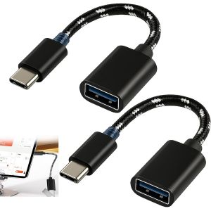 2PCS Adaptateur OTG USB-C M&acirc;le vers USB-A 3.0, C&acirc;ble Haute Vitesse pour Transmission de Donn&eacute;es et Charge, Compatible avec Appareils USB-C et P&eacute;riph&eacute;riques - Neuf