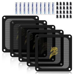 Filtre Poussi&egrave;re 120mm Magn&eacute;tique Filtre Ventilateur en Maille Grille de Protection pour Bo&icirc;tier d'Ordinateur Dissipateur Refroidisseur (PVC Hidalgo, 120 * 120mm, 5 Pi&egrave;ces, Noir) - Neuf