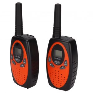 Lot de 2 talkies-walkies portables sans fil 0,5 W, longue portee 3 km, orange, radio bidirectionnelle, jouet pour enfants, Pays-Bas - Neuf