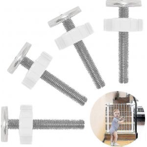 4pcs Snap Fasteners Pour Portes D'escalier Et Portes Bébé Porte M10 Bébé Sécurité Porte Fixation Snap Rods,Blanc - Neuf