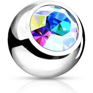 Nbgcm-® Boule De Rechange En Acier Inoxydable Pour Piercing - Filetage Intérieur : 1,2 Mm - Épaisseur : 1,6 Mm - Combinable - Multicolore - Oxyde De Zirconium - Labret - Surface Du Téton - Neuf