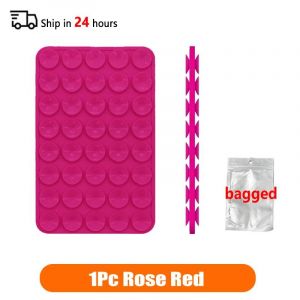 Ventouse En Silicone Double Face Pour Fixation De T&eacute;l&eacute;phone Portable,Support De Ventouse Adh&eacute;sif En Caoutchouc De Silicone,Ventouse Fixe-Rose Red-1pc- - Neuf