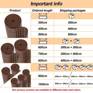 Canisse En Pvc Occultant Cloture, Pour Le Jardinet Balcon Cl&ocirc;ture Brise-Vent, Intimit&eacute;, Avec Serre-C&acirc;bles Marron 80 X 700cm - Neuf