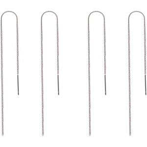Kal-Paires De Boucles D'oreilles En Fil D'argent Pour Femmes, Boucles D'oreilles Pendantes, Boucles D'oreilles Pendantes En Fil, Boucles D'oreilles Simples &Agrave; Longue Cha&icirc;ne Tremp&eacute;e - Neuf