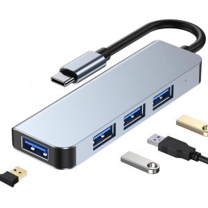Hub Usb 3.0 2.0 Usb-C Répartiteur, Rallonge, Adaptateur Multiport Avec Usb 3.0 U2013 Élargissez Votre Ordinateur Portable, Macbook, Pc, Clé Usb Et Plus (Usb-A 3.0 X 4-T3)[Z1787] - Neuf