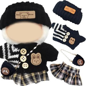 Lot de 4 v&ecirc;tements pour poup&eacute;es de 17 cmmini accessoires en pelucheensemble d'accessoires en pelucheavec haut en tricotjupebonnetsac pour gar&ccedil;ons et fillescadeaux (sans poup&eacute;e) (vert) - Neuf