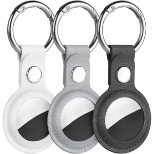 3 x Protective Leather Cases for AirTags,Anti-Scratch Portable Key Fob Case for AirTags,Key Finder Protective Cover for Keys,Children,Pets.[K9] - Neuf
