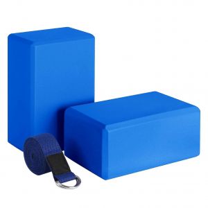 Bloc De Yoga Et Sangle De Yoga Entraînement Universel Bleu - Neuf