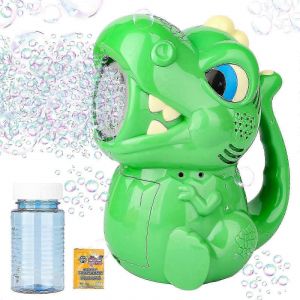 « Machine À Bulles Automatique,Souffleur De Bulles De Dinosaure Portable Avec Liquide À Bulles,3000+ Bulles / Min,Parfait Pour Le Cadeau D'anniversaire Des Enfants » - Neuf