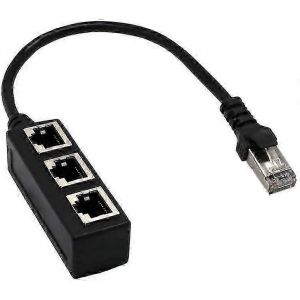 C&acirc;ble adaptateur Ethernet r&eacute;seau 1 &agrave; 3 ports - R&eacute;partiteur pour extension Ethernet un &agrave; trois - Neuf