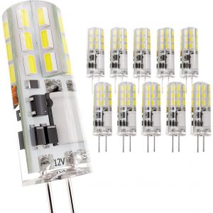 Kal-Ampoule G4 Led 12v, 1 Watt (Équivalent À Halogene 10w), Lampe Led Spot Pour Lumiere Puck, Lustre, Non-Dimmable, 12 Volt, Blanc Froid, Pack De 10 - Neuf