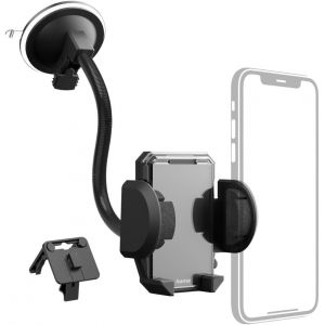 Hama Kit Support Téléphone Voiture Universel (Ensemble Support Téléphone Pour Voiture, 2en1 Clip Pour Aération Et Ventouse, Pivotable 360°, Pour Mobile De Largeur De 4 À 11 Cm) Noir - Neuf