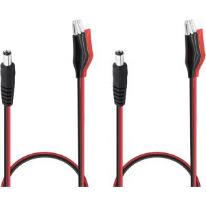 C&acirc;ble d'alimentation Jack m&acirc;le DC &agrave; Pince Crocodile 50CM/19,7 Pouces 2.1mmx5.5 mm C&acirc;ble d'alimentation Jack m&acirc;le DC 12V &agrave; Pince Crocodile (2 pi&egrave;ces) - Neuf
