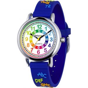 Kalanka-Montre Enfant, 12 Et 24 Heures Mouvement À Quartz Montre Pour Enfants Fille Garçon, Cadeau Fille Garçon 4 5 6 7 8 Ans - Neuf