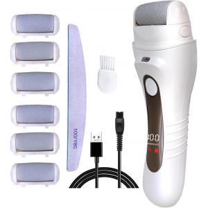 Checarzhn--No1-Rapeuse Pieds Pedicure Electrique Professionnel Avec 6 Rouleaux De Remplacement, Râpe Pieds Electrique Rechargeable Etanche Lime Ponceuse Callosité Corne Peau Morte, 3 Vitesses Electri - Neuf