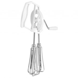 Hjlian Batteur A Oufs Manuel En Acier Inoxydable Et Plastique, Manivelle, Rotation Automatique, Economie D'efforts, Pour La Cuisine A Domicile, Blanc - Neuf