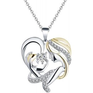Kal-Collier Coeur Pendentif Femme Personnalisé Prénom Pierre De Naissance 925 Sterling Collier Argent Cadeau Femme Noël Saint Valentin Fête Des Mères - Neuf