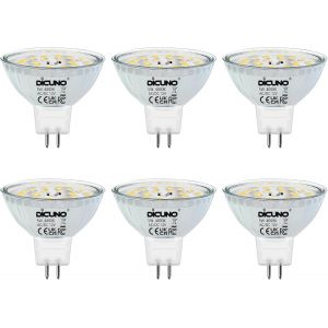 Ampoule Led Gu5.3 Mr16 5w, Blanc Neutre 4000k, Non Dimmable, 12v Ampoules Led Spot Gu 5.3, Équivalent Halogène 50w, 500lm, Angle De Faisceau 120 °, Lot De 6 - Neuf