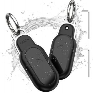 LETNERNY-Lot De 2] Support Pour Galaxy Smarttag2, &Eacute;tui De Protection &Eacute;tanche Cach&eacute; Pour Pc, Coque Design Avec Couverture Compl&egrave;te Avec Porte-Cl&eacute;s (Noir + Noir) - Neuf