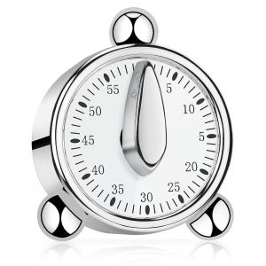 Minuterie De Cuisine De 60 Minutes,Minuterie Pour Enfants,Minuterie Mécanique,Minuterie Manuelle Pour La Cuisine,L'apprentissage (Argent) - Neuf