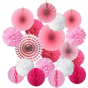 Pompons En Papier De Soie,Éventails En Papier Et Boules En Nid D'abeille Kit De Papier Décoratif Pour Mariage D'anniversaire - Neuf