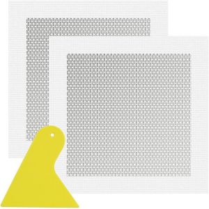 Réparation du mur Patch 2 Pièces 8x 8 Pouces en fibre de verre Aluminium Auto-Adhésif de Plâtre Patch de Réparation Avec Grattoir Outil de Trou de Fixation Fissures - Neuf