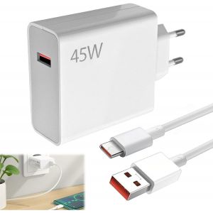 LORANKA-Chargeur 45w, Chargeur Charge Rapide avec C&acirc;ble USB C 2M pour Note 14 Pro, 14, 13, 12, POCO X7, 14C 13C 12C A3 POCO C75 C65 M6 - Neuf