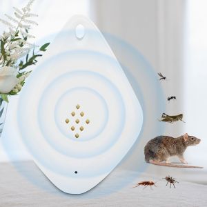 HJLIAN Repulsif anti-moustiques a ultrasons, conversion de frequence, chasse les nuisibles (blanc) - Neuf