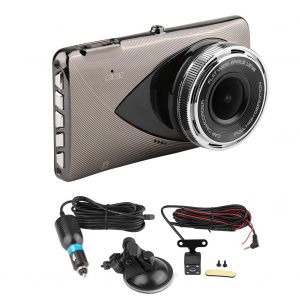 Enregistreur De Conduite Pour Voiture 4 Pouces 1080p Hd, Vision Nocturne, Capteur G, Detection De Mouvement, Double Objectif - Neuf