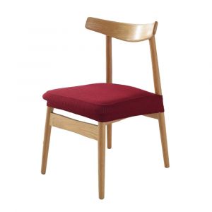 Ensemble de 4 housses extensibles pour chaises de salle &agrave; manger - Rouge vin, Convient &agrave; la plupart des chaises, Facile &agrave; installer, Prot&egrave;ge des taches - Neuf
