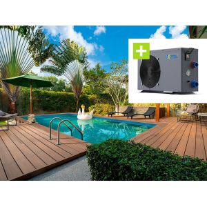 Piscine bois rectangle " Panama 130 "- 6.20 x 4.10 x 1.31 m + Pompe &agrave; chaleur - Puissance 6.1 kW - Neuf