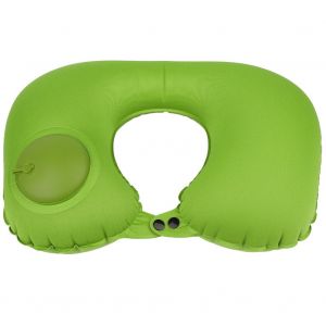 Oreiller de voyage gonflable en forme de U, support de cou, coussin d'exterieur pour bureau avec boucle (vert) - Neuf