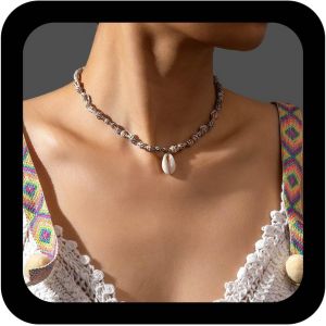 Kales-Collier Bohemia Collier Ras De Cou Coquillage Collier Vintage Collier De Cauris Collier Ras De Cou Conque Collier D'été Hawaiien Collier Conque Pour Femme - Neuf